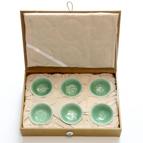 Chinesische Teeschalen "Vier Herren unter den Blumen"